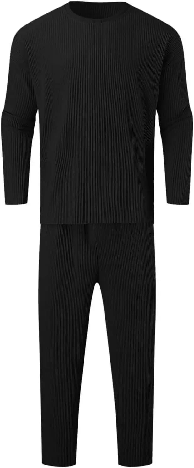 Assorted Men's Solid Round Neck Co-Ord Set - ULLLY