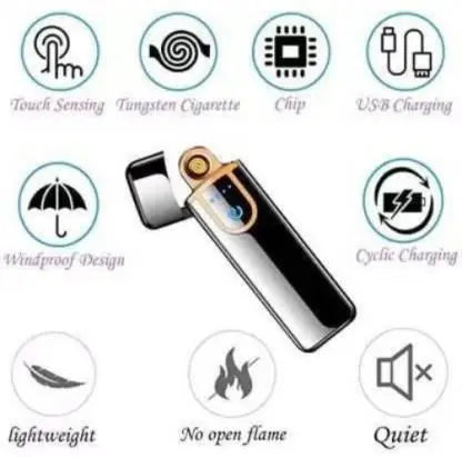 Touch Lighter Electric Lighter Battery Indication Touch Screen Sensor Cigarette Lighter - ULLLY